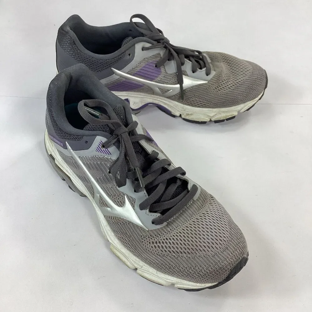 Mizuno Wave Inspire 16 Sneaker Shoes Womens Size 8.5 Gray Purple